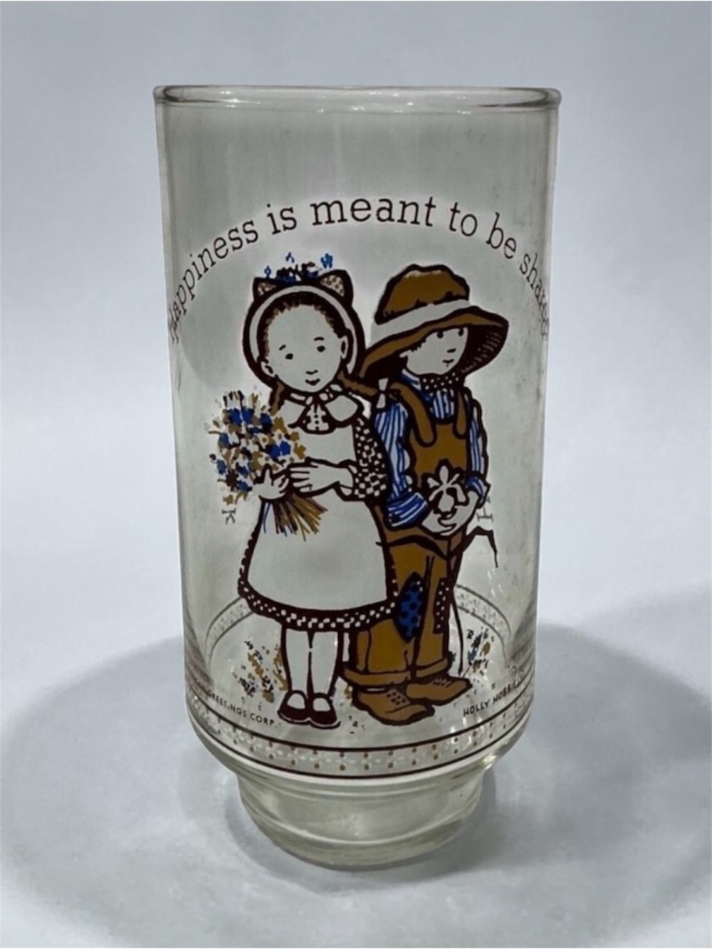 Vintage Holly Hobbie Drink Glass Happiness is Meant to be Shared